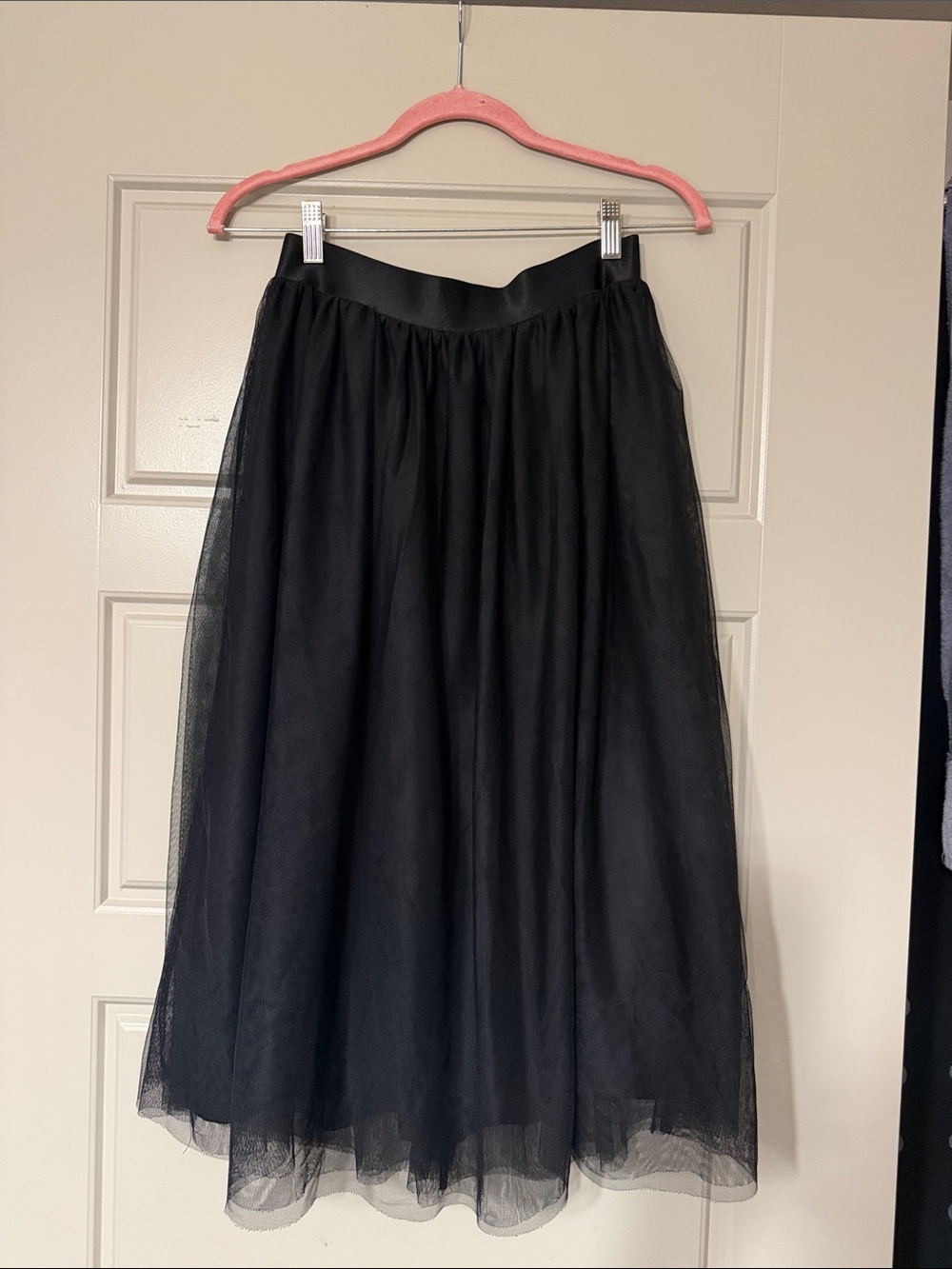 Cynthia Rowley Black Tulle Midi Skirt